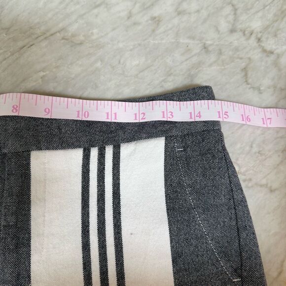 Vince Cotton Blend Shorts White Striped with Pockets Zip Closure Coastal size 2 - Picture 7 of 8